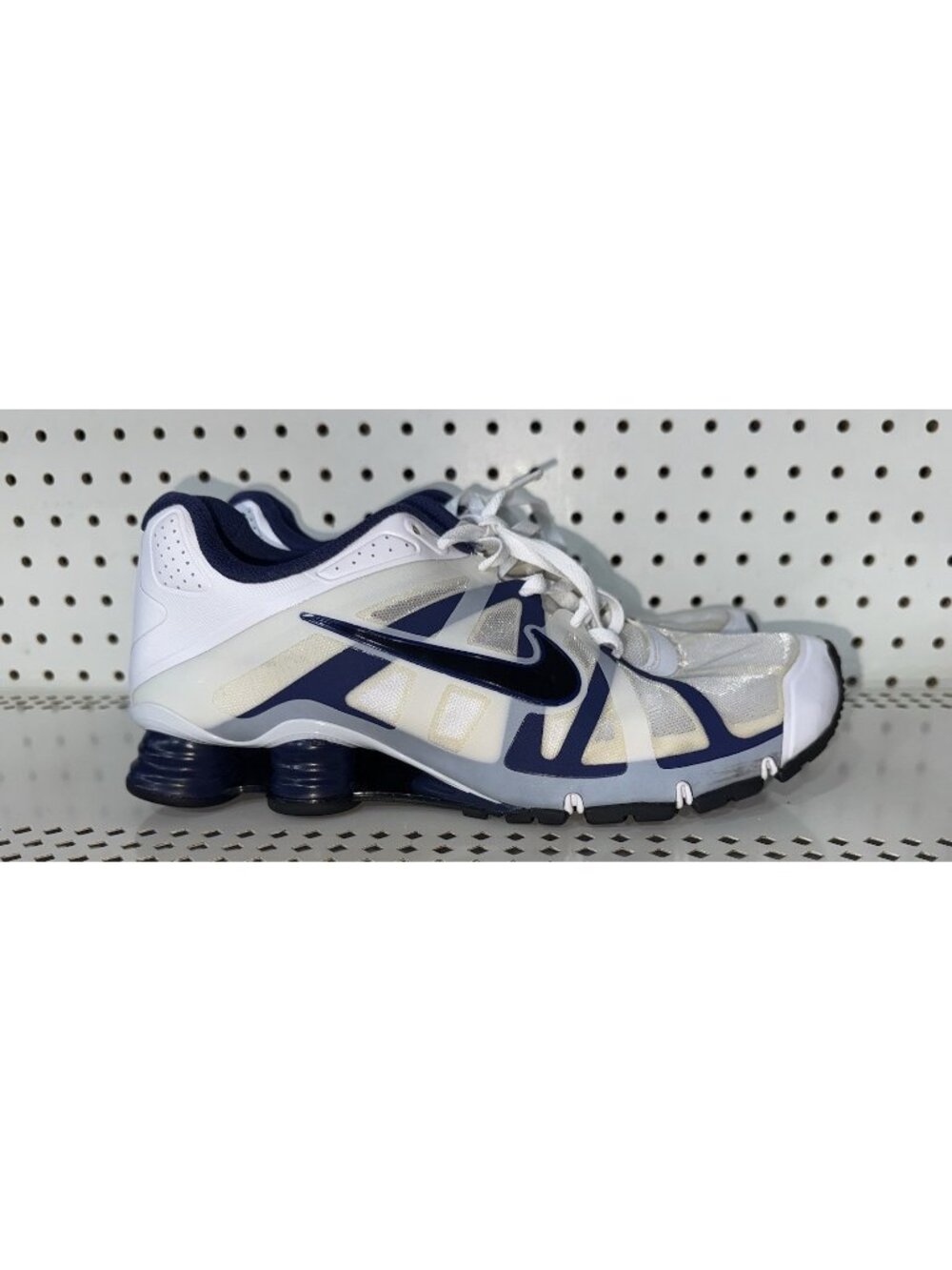 RARE 2012 Nike Shox Roadster Mens Athletic Running Shoes Size 10.5 White Blue